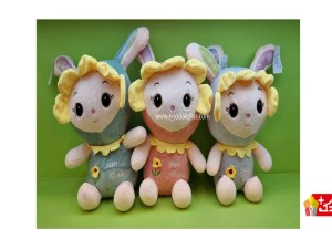 عروسک پولیشی خرگوش مدل گل آفتاب گردان پارچه نانو کد 199 rabbit