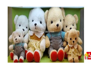 عروسک پولیشی خرس دختر و پسر مدل کف پا قرمز کد 208 bear