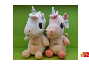 عروسک پولیشی خارجی اسب تک شاخ طرح رنگین کمان کد 215 unicorn