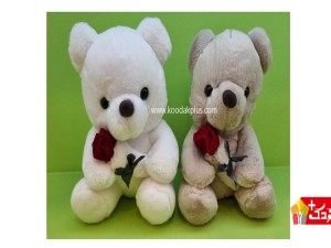 عروسک پولیشی خارجی خرس گل به دست کد 218 bear
