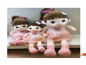 عروسک پولیشی دختر مو چتری پاپیونی پارچه نانو کد 222 Girl