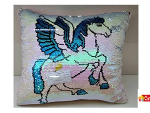کوسن پولیشی خارجی پولکی طرح اسب بالدار کد 237 cushion