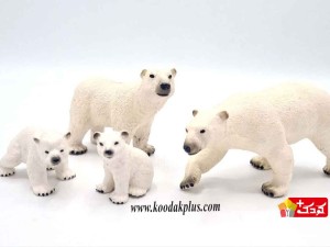 مجموعه فیگور خرس قطبی به همراه بچه ها