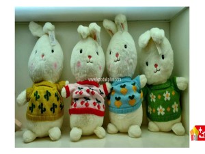 عروسک پولیشی خرگوش لباس کاموایی نانو کد 259 rabbit