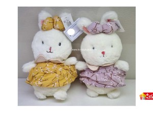 عروسک پولیشی نانو طرح خرگوش پشمالو لباس دار کد 270 rabbit