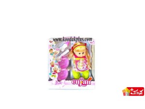 عروسک گوفان به همراه شیشه شیر و شانه مدل cufan-9099