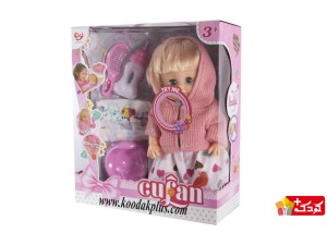 عروسک بی بی بورن کوفان لباس بافت مدل cufan-baby-02