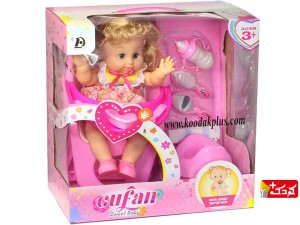 عروسک جیشی کوفان به همراه صندلی غذا و وسایل مدل cufan-baby