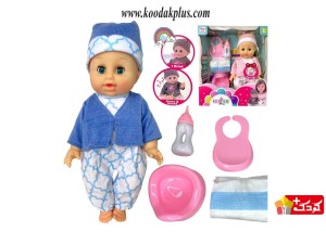 عروسک بی بی بورن کوفان بدون مو طرح نوزاد کلاهدار