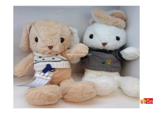 عروسک پولیشی خرگوش لباس بافت نانو کد 043 rabbit