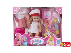 عروسک آشپز برند بی بی بورن با اجاق گاز و قابلمه مدل baby-born-6633