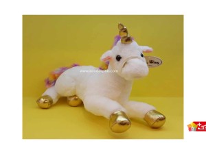 عروسک پولیشی نانو طرح یونیکورن شاخ طلایی کد 075 unicorn