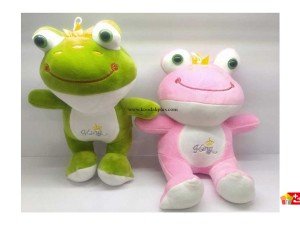عروسک پولیشی قورباغه تاج دار پارچه خارجی کد 365 Frog