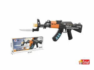 تفنگ موزیکال و چراغ دار طرح کلاشینکف مدل 8655