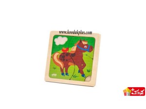 پازل 4 قطعه حیوانات طرح اسب برند بیس مدل plz-221