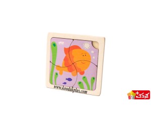 پازل 4 قطعه حیوانات طرح ماهی برند بیس مدل plz-216