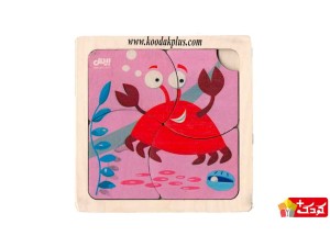 پازل 4 قطعه حیوانات طرح خرچنگ برند بیس مدل plz-219