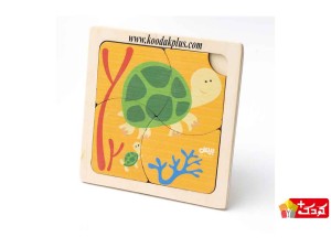 پازل 4 قطعه حیوانات طرح لاکپشت بیس مدل plz-220