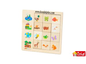 پازل رابطه چوبی 12 قطعه طرح حیوانات برند بیس مدل plz-224