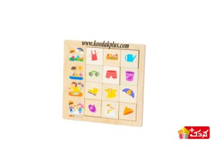 پازل رابطه چوبی 12 قطعه طرح فصل ها برند بیس مدل plz-225