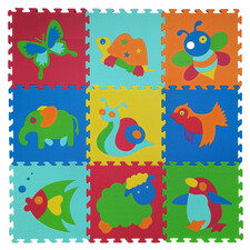 کفپوش تاتامی بافوم طرح حیوانات مدل A01 بسته 9 عددی