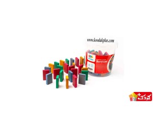 بازی گروهی دومینو چوبی رنگی سطلی 100 عددی برند اوری تویز