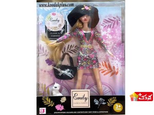 عروسک کلاهدار ایملی به همراه کیف و گربه مدل emily-qj-070