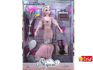 عروسک باربی مفصلی به همراه بادکنک و ویولن مدل Ly628