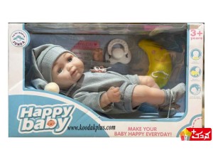 عروسک نوزاد کلاهدار هپی بی بی  به همراه پسونک مدل 12560a