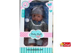 عروسک نوزاد سیاهپوست کلاهدار مدل BY-12506a