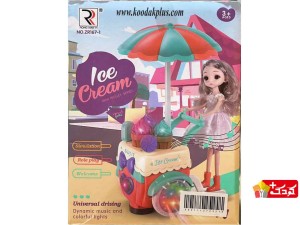 اسباب بازی دختر بستنی فروش موزیکال حرکتی مدل ice cream-ZR167-1