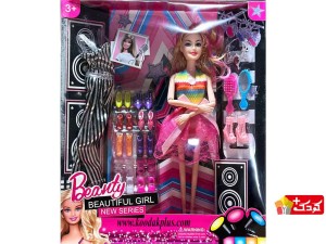 عروسک باربی مفصلی با لباس و انواع کفش مدل 007