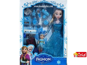 عروسک پرنسس والت دیزنی طرح السا به همراه بچه و وسایل مدل zx666