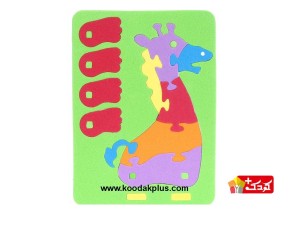 پازل 12 تکه بافوم طرح زرافه مدل فومی