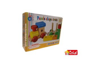 اسباب بازی آموزشی قطار چوبی مدل Puzzle Train