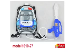 تفنگ آب پاش اسباب بازی کوله‌ای طرح پلیس مدل 27-1010