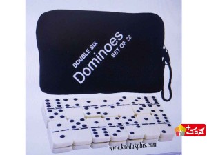 بازی گروهی دومینو سرامیکی به همراه کیف پارچه ای