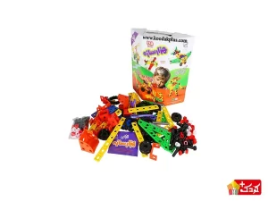 بازی 125 قطعه فکرآذین دارای قطعات پلاستیکی در رنگ‌های متنوع است