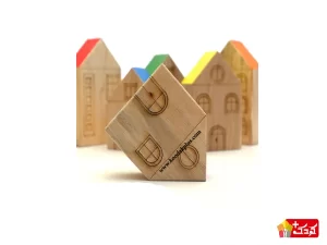 اسباب بازی فکری چوبین مدل خانه چوبی
