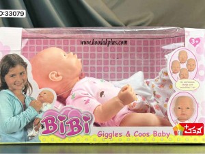 عروسک نوزاد کچل با 4 حالت چهره متغیر  مدل BiBi