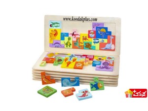 بازی فکری کاتامینو چوبی مدل حیوانات 24 قطعه