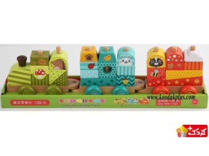 اسباب بازی قطار رنگی چوبی طرح حیوانات کد 800