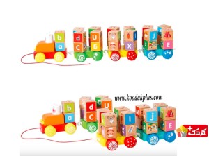 اسباب بازی قطار چوبی آموزش حروف الفبا و حیوانات کد 817