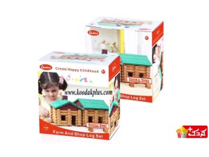 اسباب بازی لگو چوبی مزرعه و مغازه 170 قطعه مدل Farm and Shop Log Set