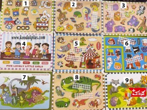 پازل اسباب بازی چوبی قطعه درشت(9 مدل)