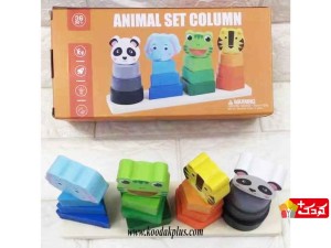 اسباب بازی جای گذاری برج هوش 4 ستون طرح حیوانات کد 41