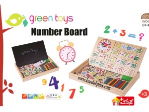 اسباببازی چوبی آموزشی اعداد و ساعت به همراه چوب خط برند گرین تویز