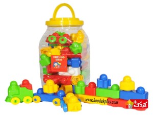 اسباب بازی لگو ساختنی سطلی 46 قطعه برند اسکیمو کد 8000