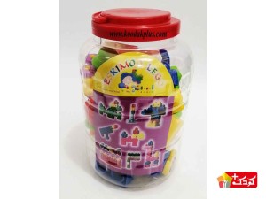 اسباب بازی لگو ساختنی سطلی 51 قطعه برند اسکیمو