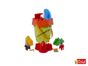 سطل شن بازی درب دار مدل قلعه e12 زرین تویز